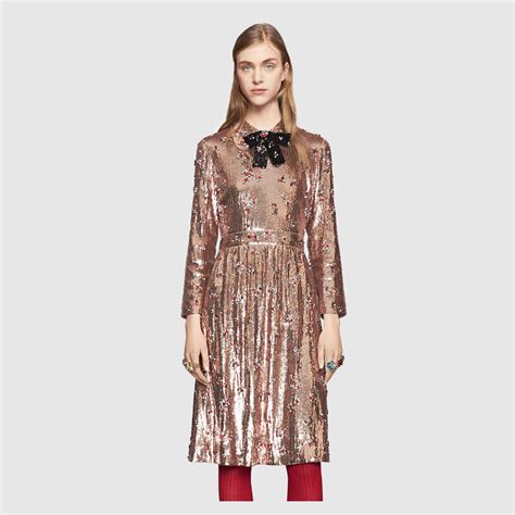 sequin gucci shoes|gucci embroidered dress.